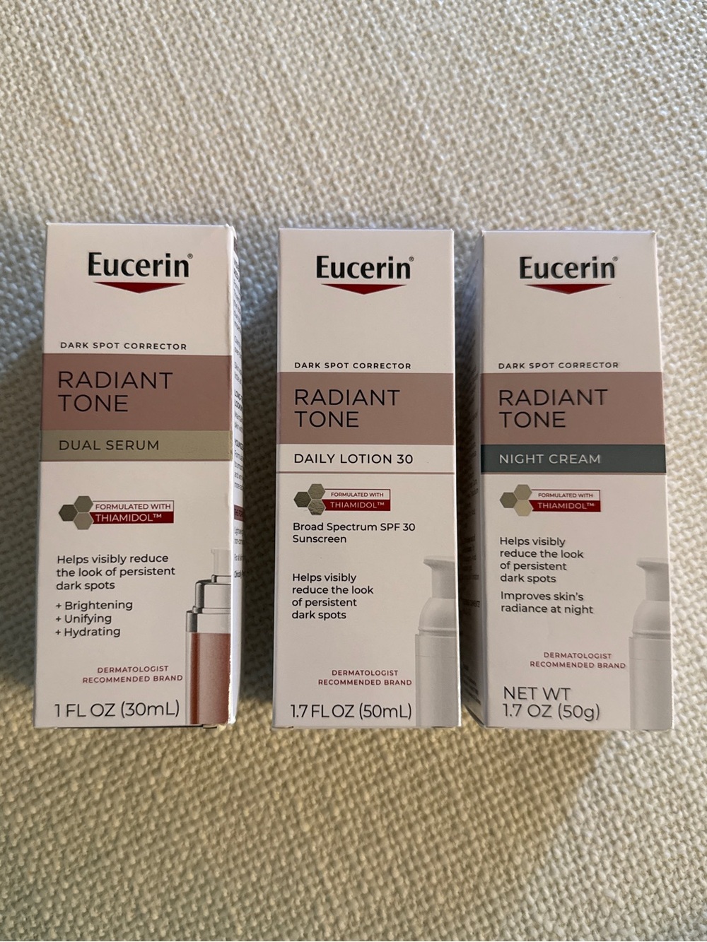 Eucerin Radiant Tone Trio (Dual Serum, Daily Lotion, Night Cream)